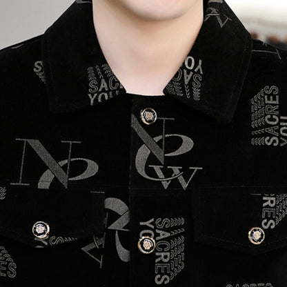 ✨New Arrival✨Men's Print Lapel Button Down Jacket