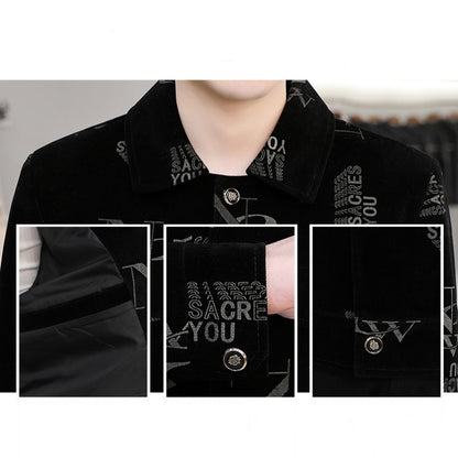 ✨New Arrival✨Men's Print Lapel Button Down Jacket