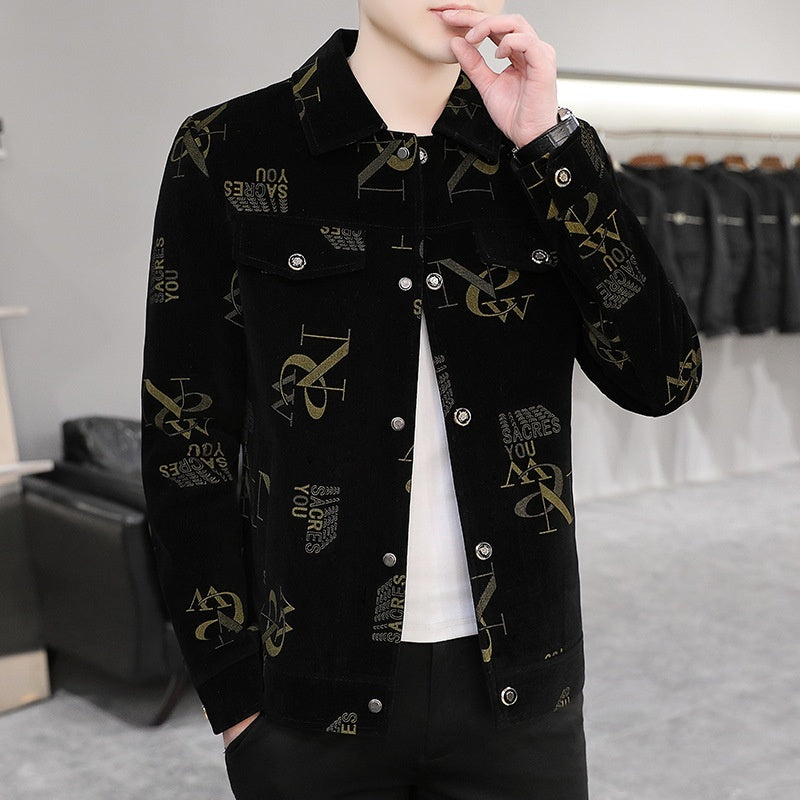 ✨New Arrival✨Men's Print Lapel Button Down Jacket