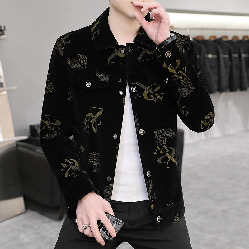 ✨New Arrival✨Men's Print Lapel Button Down Jacket