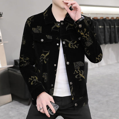✨New Arrival✨Men's Print Lapel Button Down Jacket