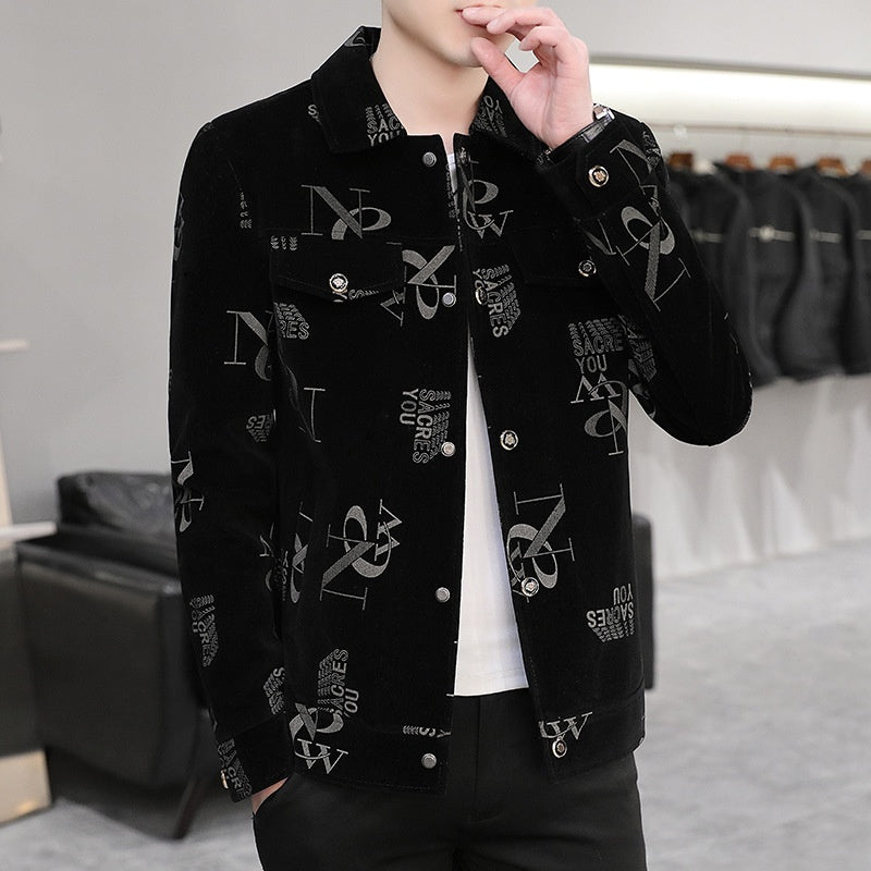✨New Arrival✨Men's Print Lapel Button Down Jacket