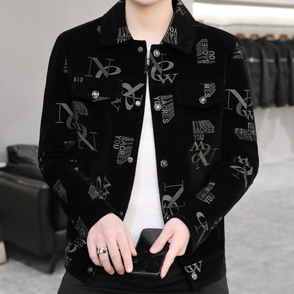 ✨New Arrival✨Men's Print Lapel Button Down Jacket