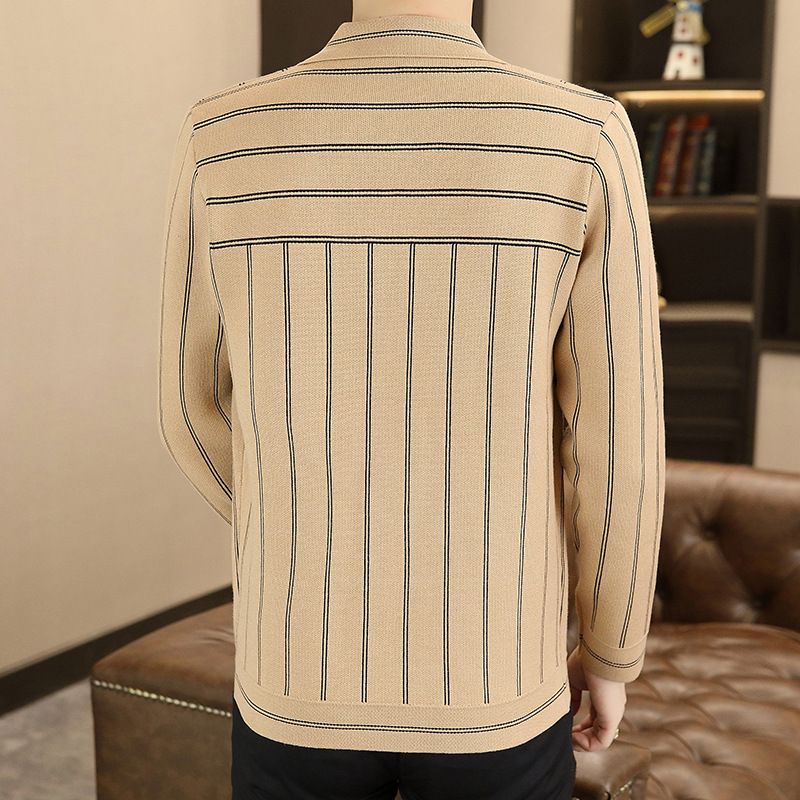 ✨New Arrival✨Men's Casual Striped Knitted Lapel Jacket