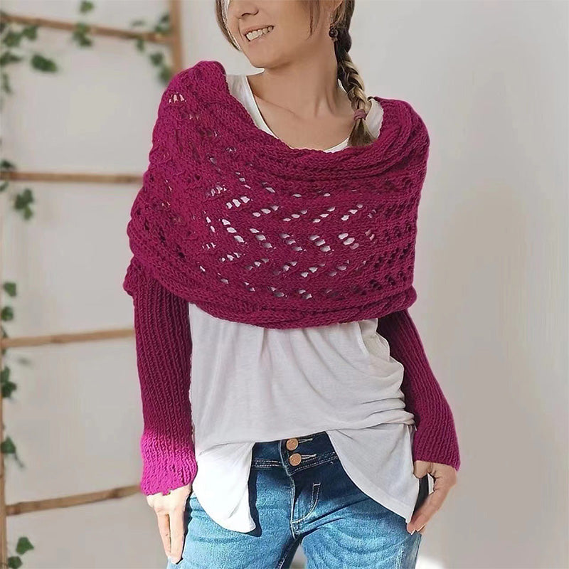 💝Gift Idea Hot sale 50% OFF🔥Women's Wrap Knit Shawl with Sleeves