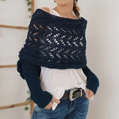 💝Gift Idea Hot sale 50% OFF🔥Women's Wrap Knit Shawl with Sleeves