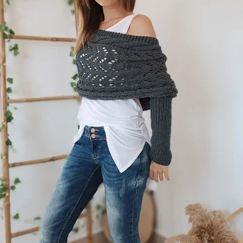 💝Gift Idea Hot sale 50% OFF🔥Women's Wrap Knit Shawl with Sleeves