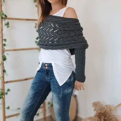 💝Gift Idea Hot sale 50% OFF🔥Women's Wrap Knit Shawl with Sleeves