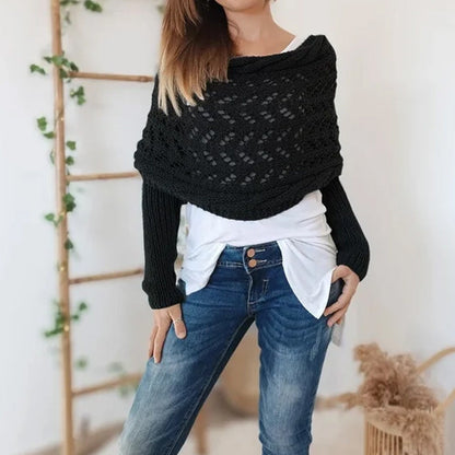 💝Gift Idea Hot sale 50% OFF🔥Women's Wrap Knit Shawl with Sleeves