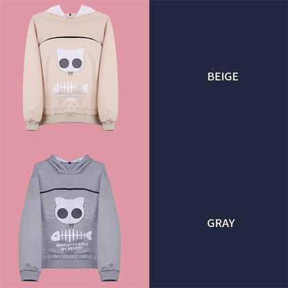 🔥Clearance Sale🔥Ideal Gift - Sweatshirt for Cat Lovers with a Hood and Cozy Pocket