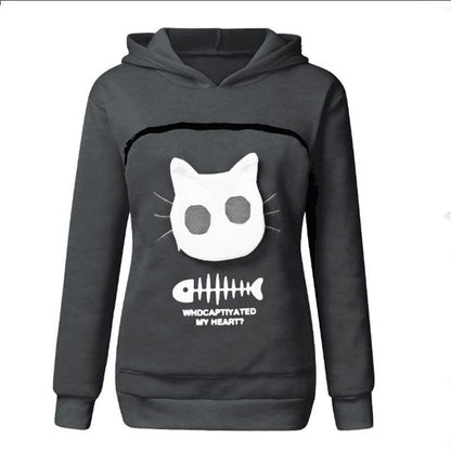 🔥Clearance Sale🔥Ideal Gift - Sweatshirt for Cat Lovers with a Hood and Cozy Pocket