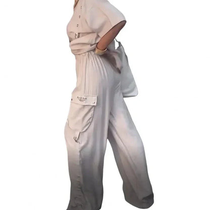 ✨New Arrival✨【🔥2-piece set】💖Women's Round Neck T-Shirt and Trousers Two-Piece Suit