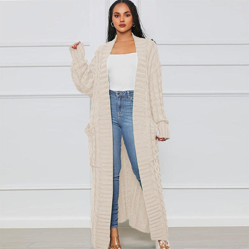 ✨New Arrival✨Women's Cable Knit Long Cardigan with Pockets