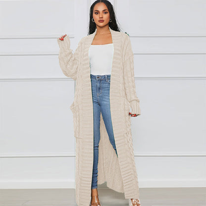 ✨New Arrival✨Women's Cable Knit Long Cardigan with Pockets