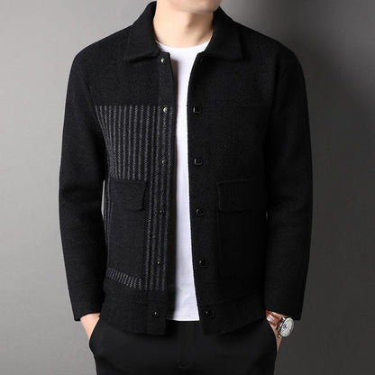 ✨New Arrival✨Men’s Casual Button Tweed Jacket with Lapel Collar