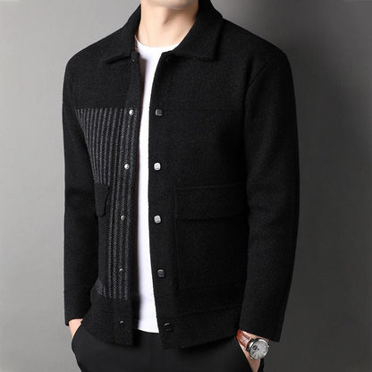 ✨New Arrival✨Men’s Casual Button Tweed Jacket with Lapel Collar