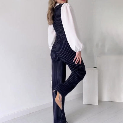 ✨Nieuwkomer✨Gestreepte jumpsuits met lange mouwen voor dames