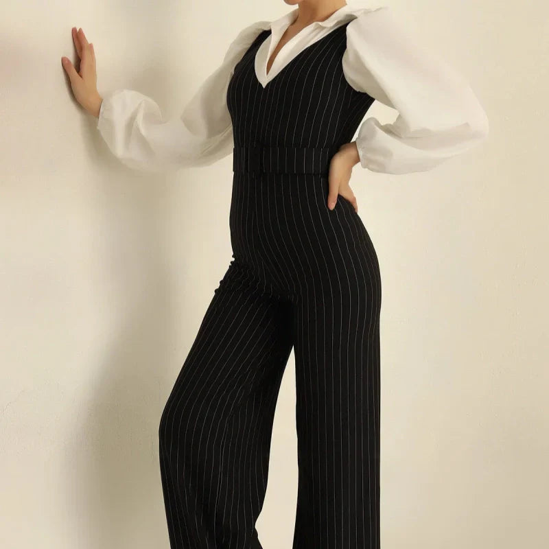 ✨Nieuwkomer✨Gestreepte jumpsuits met lange mouwen voor dames