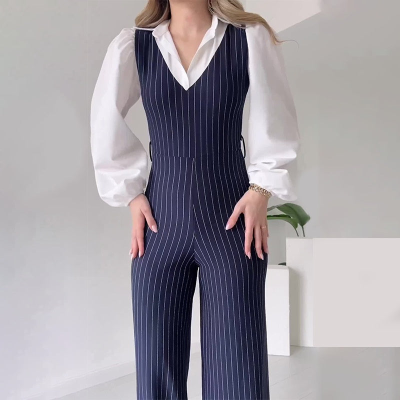 ✨Nieuwkomer✨Gestreepte jumpsuits met lange mouwen voor dames