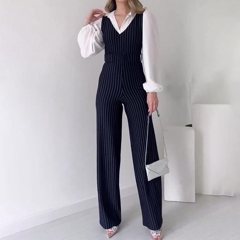 ✨Nieuwkomer✨Gestreepte jumpsuits met lange mouwen voor dames