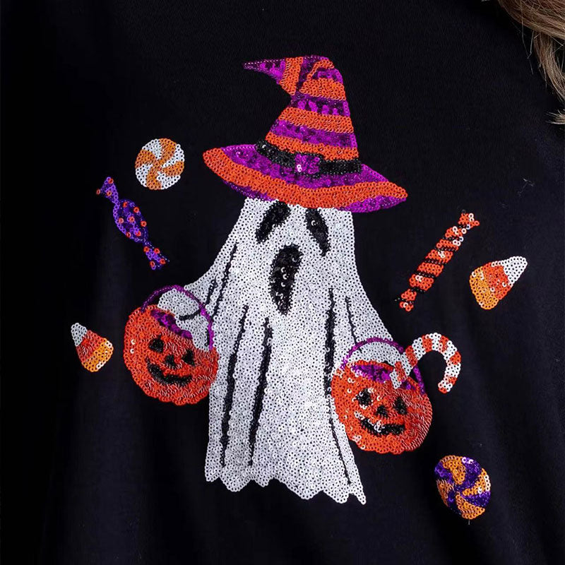 ✨New Arrival✨Women’s Trendy Halloween Ghost Sequin Sweatshirt