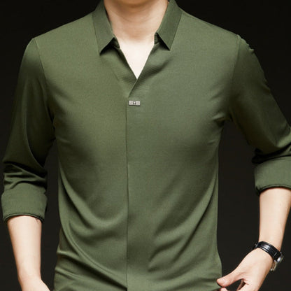 ✨New Arrival✨Comfortable Men's Solid Color Long Sleeve Shirt