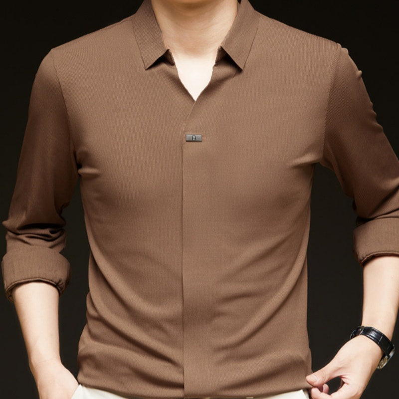 ✨New Arrival✨Comfortable Men's Solid Color Long Sleeve Shirt