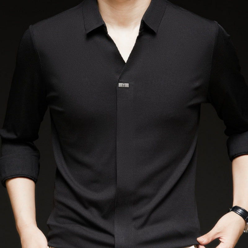 ✨New Arrival✨Comfortable Men's Solid Color Long Sleeve Shirt