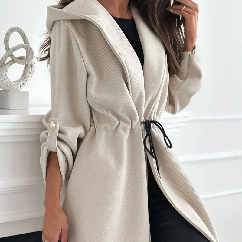 ✨New Arrival✨Women’s Trendy Tie Waist Hooded Long Coat