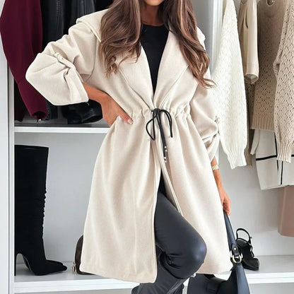 ✨New Arrival✨Women’s Trendy Tie Waist Hooded Long Coat