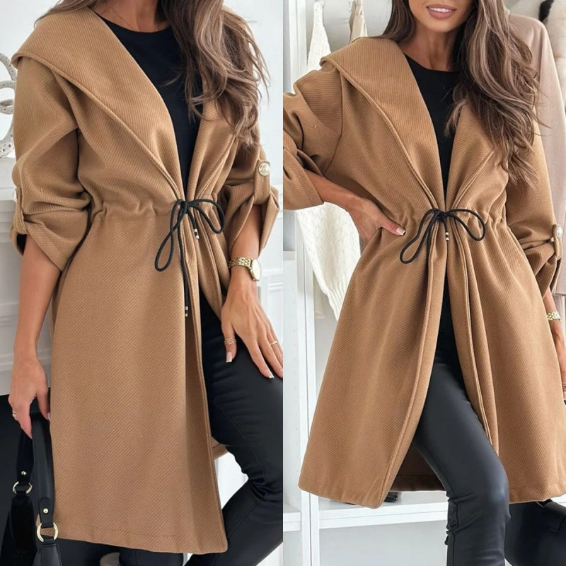 ✨New Arrival✨Women’s Trendy Tie Waist Hooded Long Coat