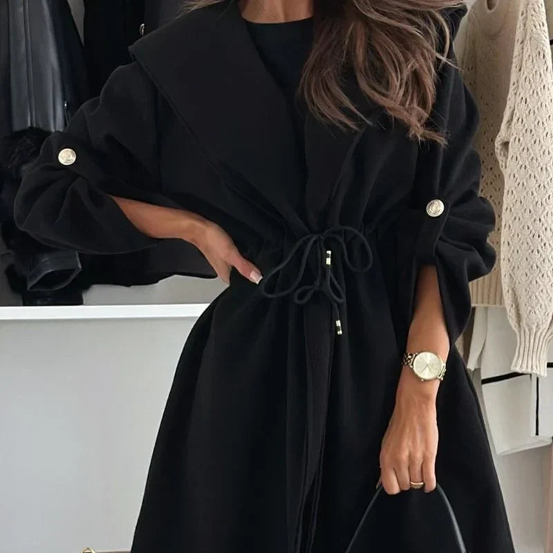 ✨New Arrival✨Women’s Trendy Tie Waist Hooded Long Coat
