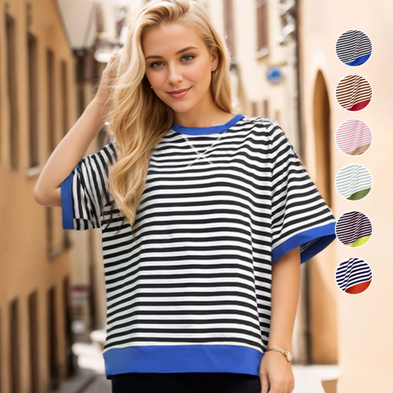 ✨Nieuwkomer✨Oversized gestreepte T-shirts voor dames