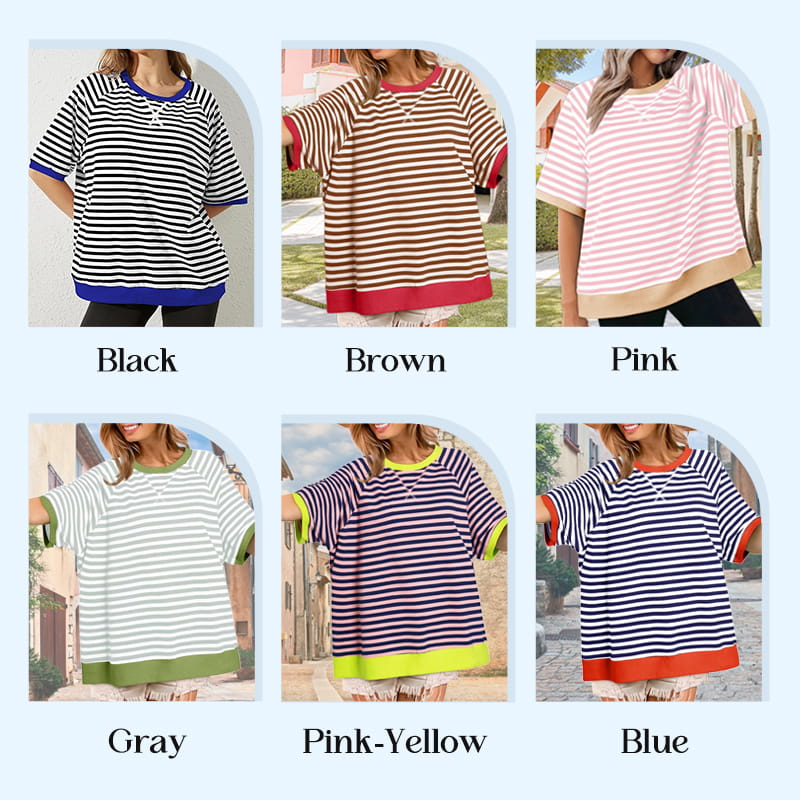 ✨Nieuwkomer✨Oversized gestreepte T-shirts voor dames