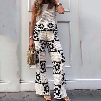 🔥HOT Sale🔥Women's Vintage Floral Crochet Two-Piece Set