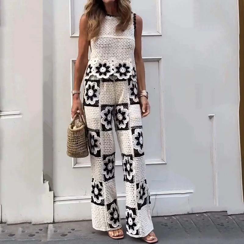 🔥HOT Sale🔥Women's Vintage Floral Crochet Two-Piece Set