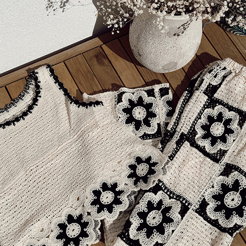 🔥HOT Sale🔥Women's Vintage Floral Crochet Two-Piece Set