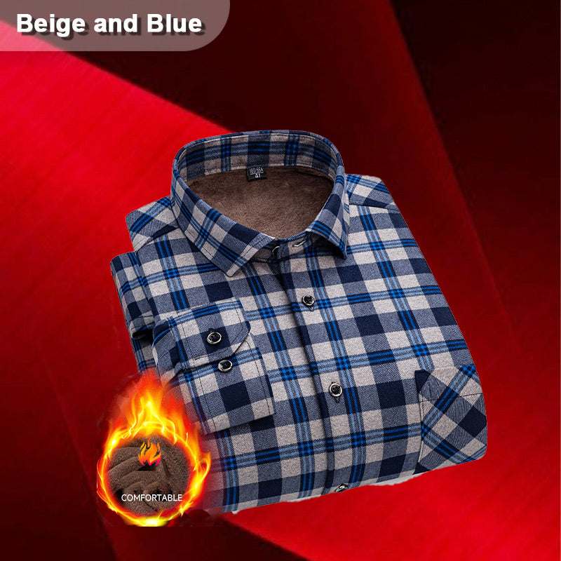 ✨New Arrival✨Men’s Lined Button-Down Plaid Shirt
