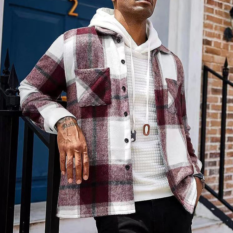 🍁Autumn New Releases🍁Men's Casual Thickened Warm Plaid Jacket