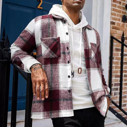 🍁Autumn New Releases🍁Men's Casual Thickened Warm Plaid Jacket