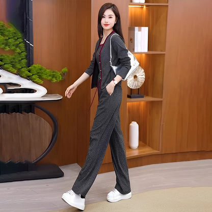 🔥HOT Sale🔥Women's Jacket Camisole & Wide Leg Pants 3 piece Set