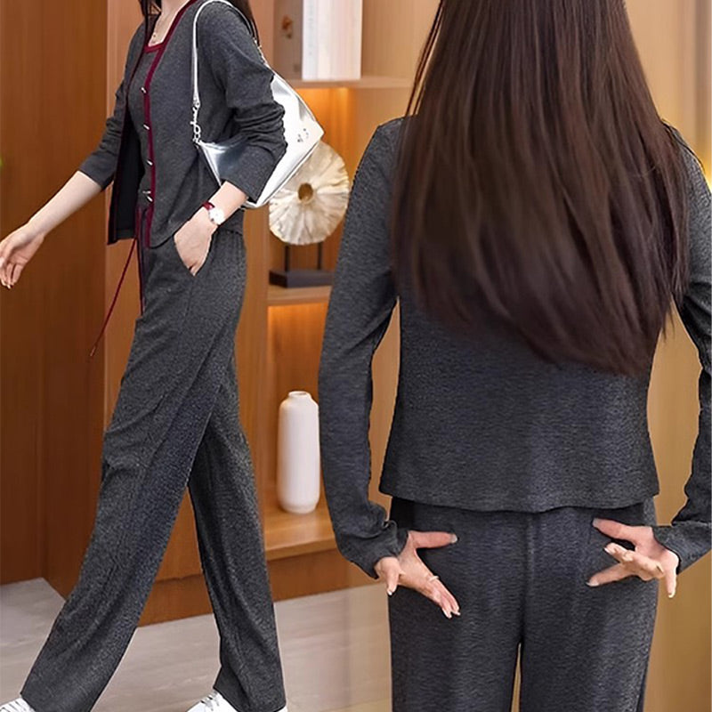 🔥HOT Sale🔥Women's Jacket Camisole & Wide Leg Pants 3 piece Set