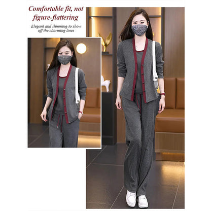 🔥HOT Sale🔥Women's Jacket Camisole & Wide Leg Pants 3 piece Set