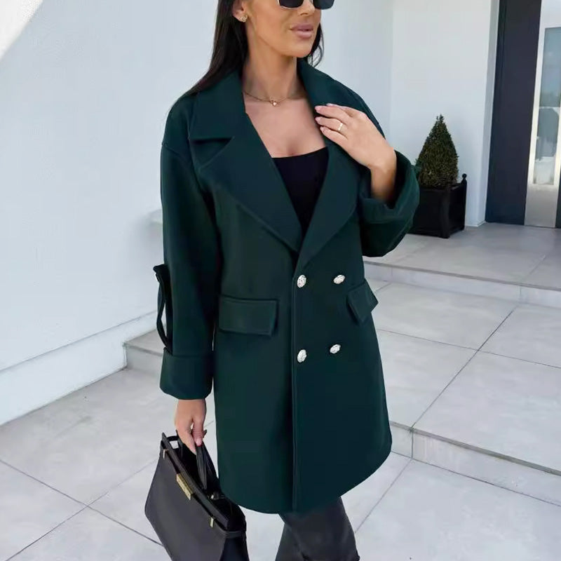 ✨Get 65% off💖Women's Solid Color Double Breasted Coat