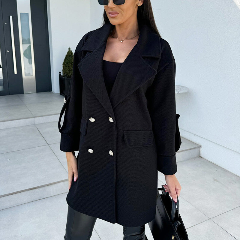 ✨Get 65% off💖Women's Solid Color Double Breasted Coat