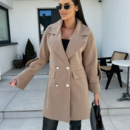 ✨Get 65% off💖Women's Solid Color Double Breasted Coat