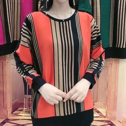 ✨New Arrival✨Stylish Women's Loose Striped Two-Color Top