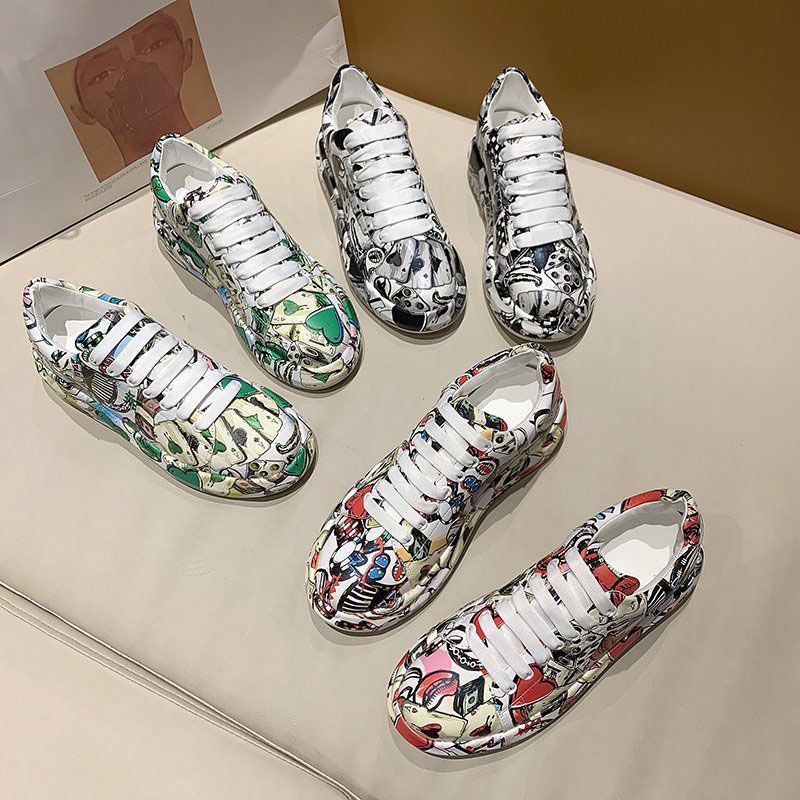 ✨New Arrival✨Unisex Round-toe Youthful Graffiti Casual Sports Shoes