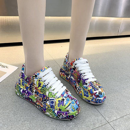✨New Arrival✨Unisex Round-toe Youthful Graffiti Casual Sports Shoes