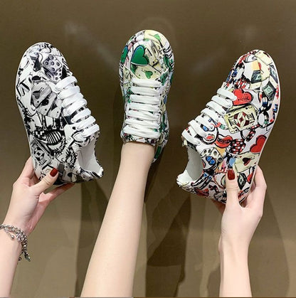 ✨New Arrival✨Unisex Round-toe Youthful Graffiti Casual Sports Shoes